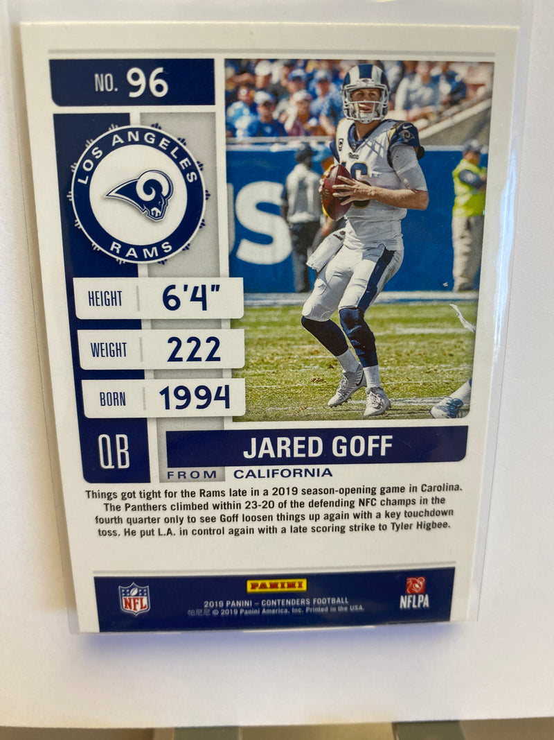 2019 PANINI CONTENDERS JARED GOFF