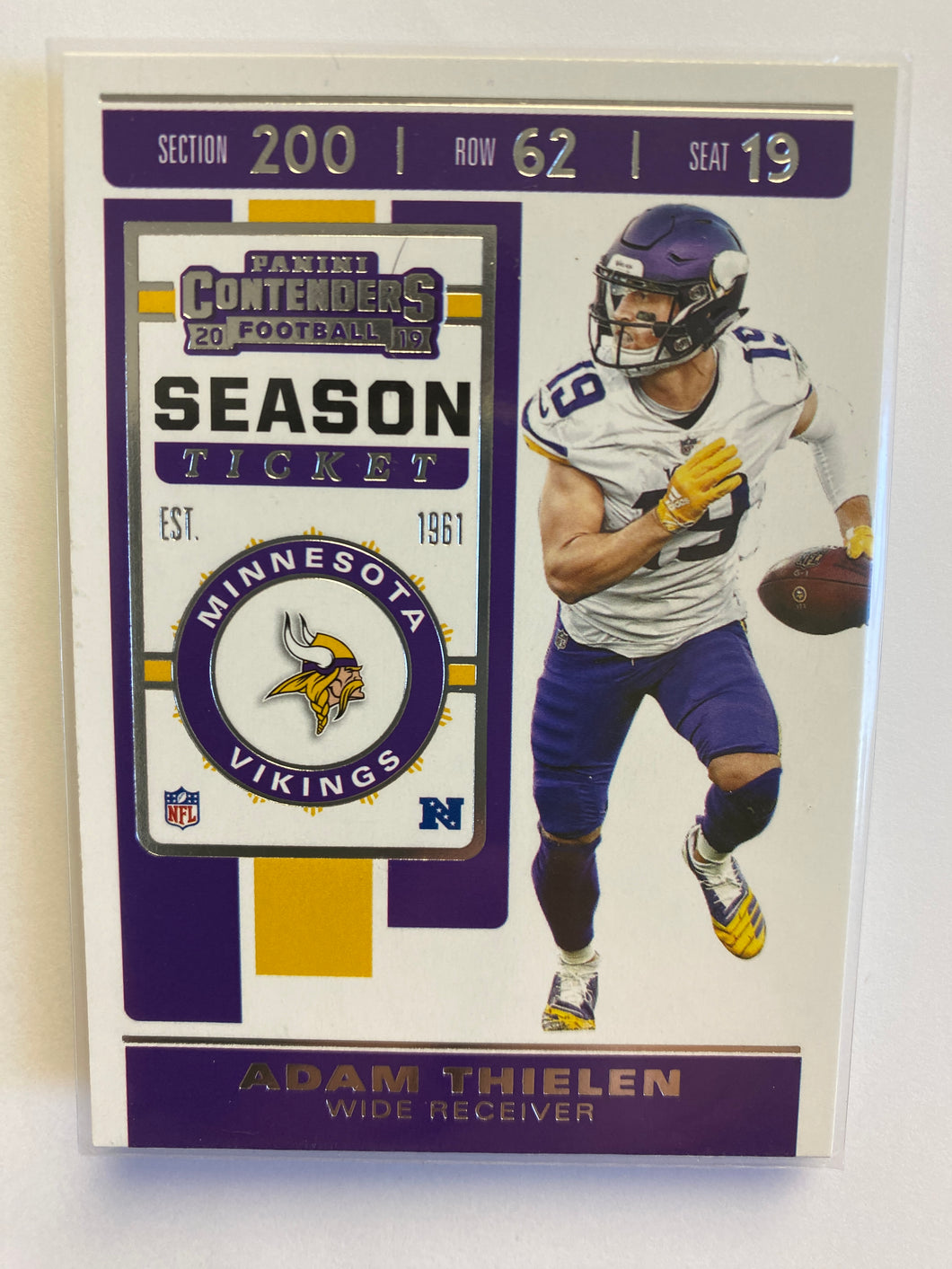 2019 PANINI CONTENDERS ADAM THIELEN #65