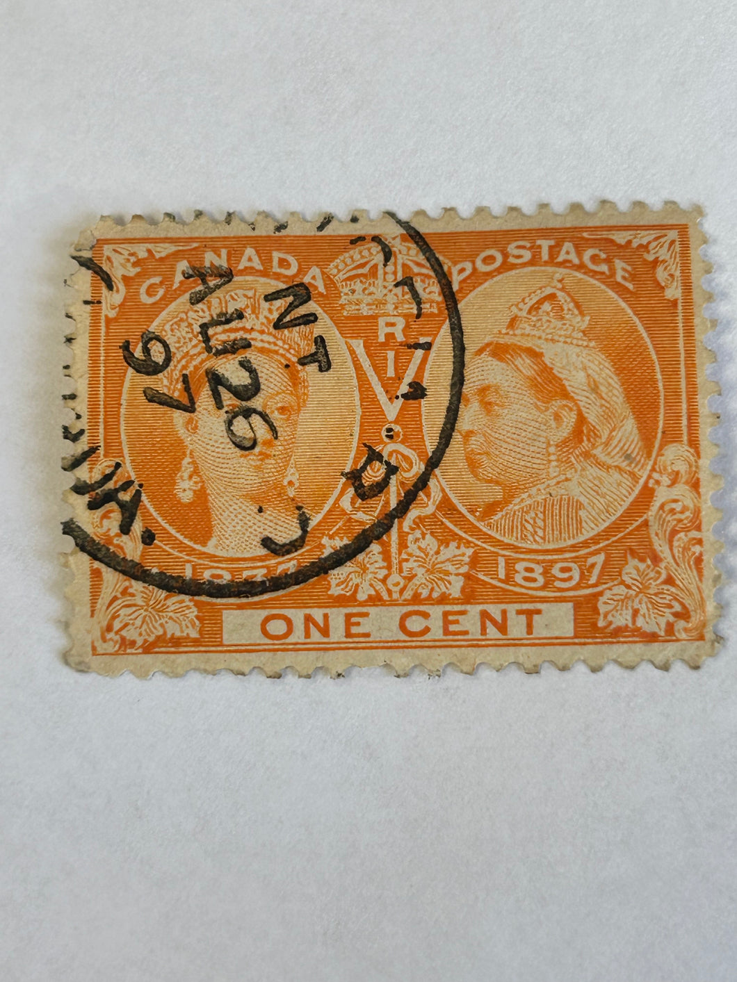 Used Fine Canada #51 One cent Orange Postage Stamp