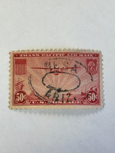 Load image into Gallery viewer, Used VF US Air Post #C22 Fifty Cents Carmine Postage Stamp
