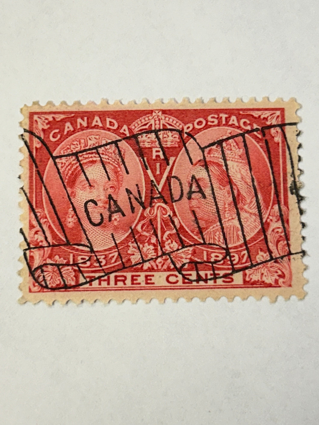 Used Fine Canada #53 Twenty Five cent Bright Rose Postage Stamp