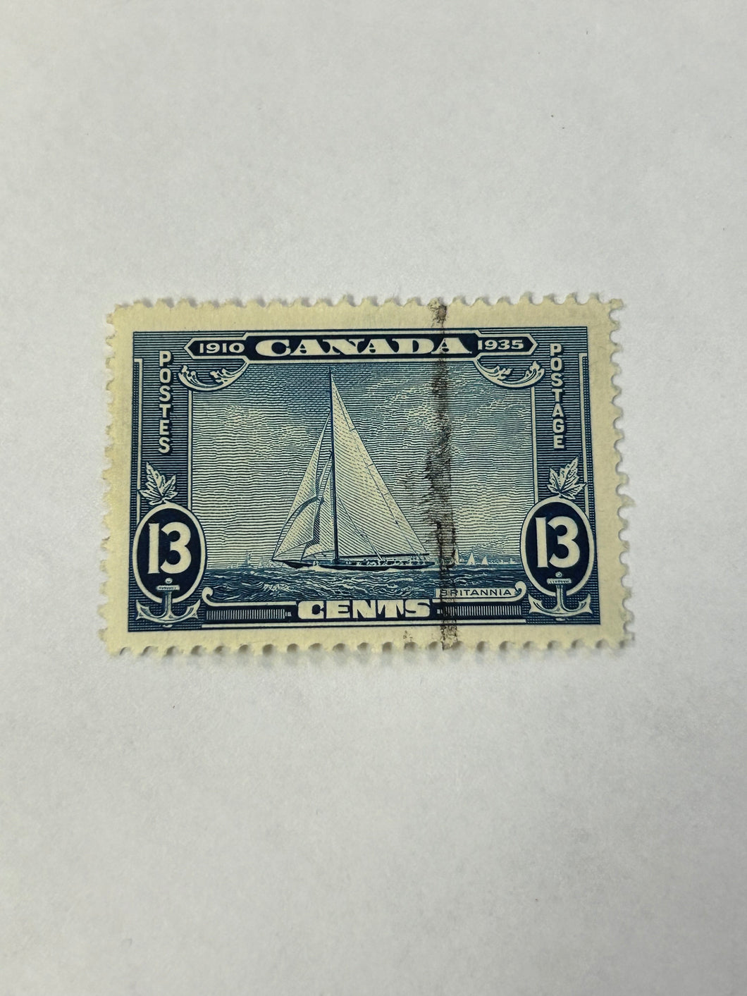 Used Fine Canada #216 Thirteen cent Royal Yacht Postage Stamp