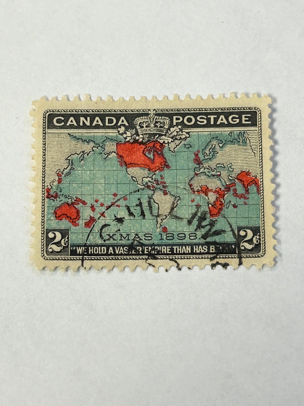 Used Fine Canada #86 Two Cent Black,blue and carmine Postage Stamp