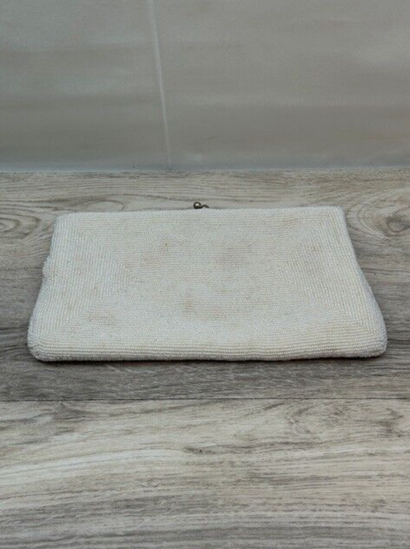 Vintage White Richere Bean Evening Bag