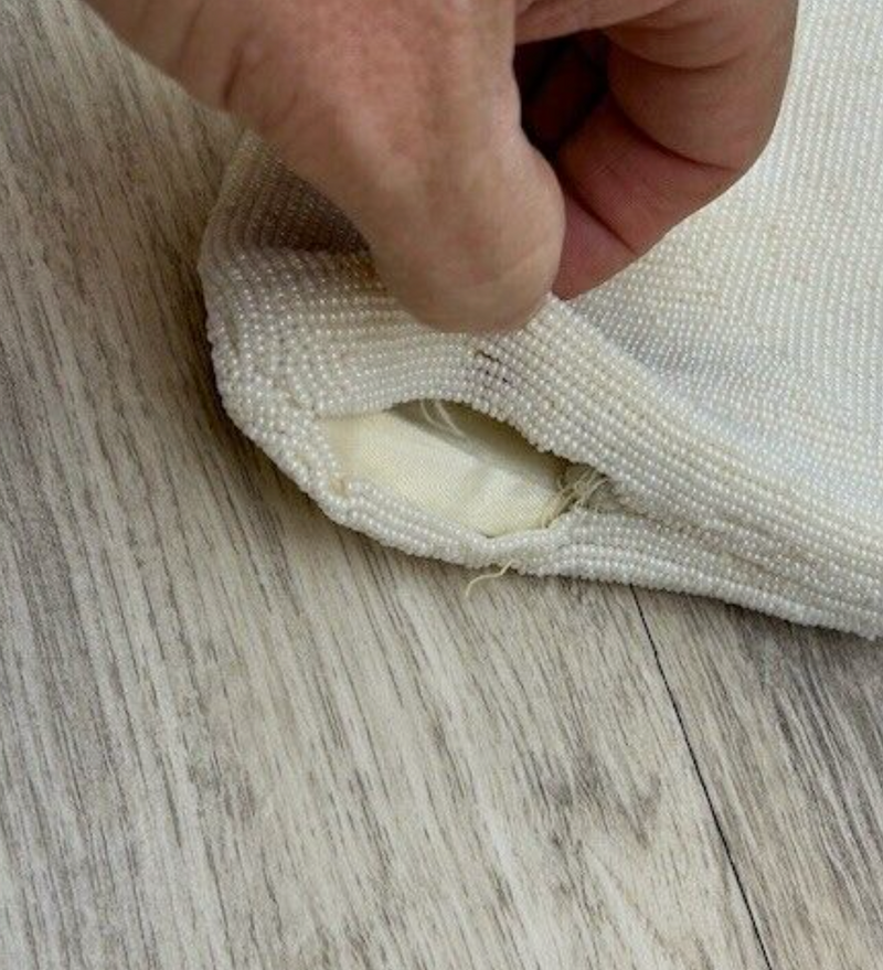 Vintage White Richere Bean Evening Bag