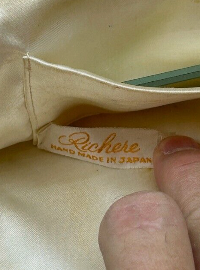 Vintage White Richere Bean Evening Bag