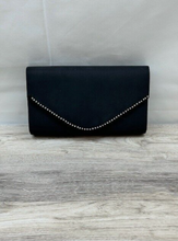 Load image into Gallery viewer, Vintage Black evening bag with diamonds
